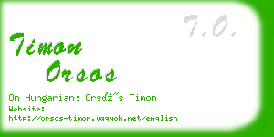 timon orsos business card